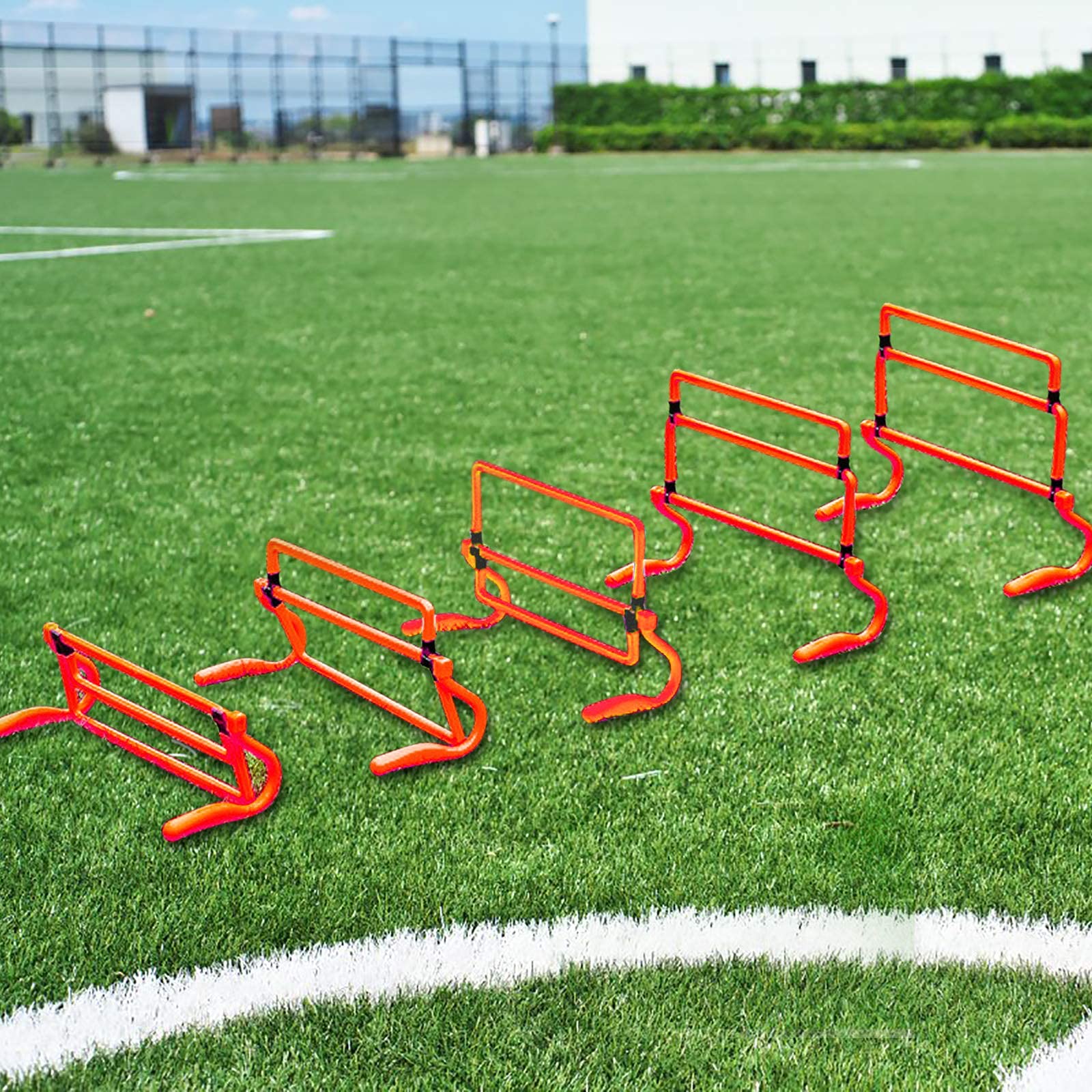 Vallas De Entrenamiento De FúTbol Ajustable Y Plegable, 5 Piezas De Altura Ajustable Vallas Agilidad, Soporte De Vallas De Entrenamiento De Velocidad De FúTbol, ​​Valla De Entrenamiento De Agilidad