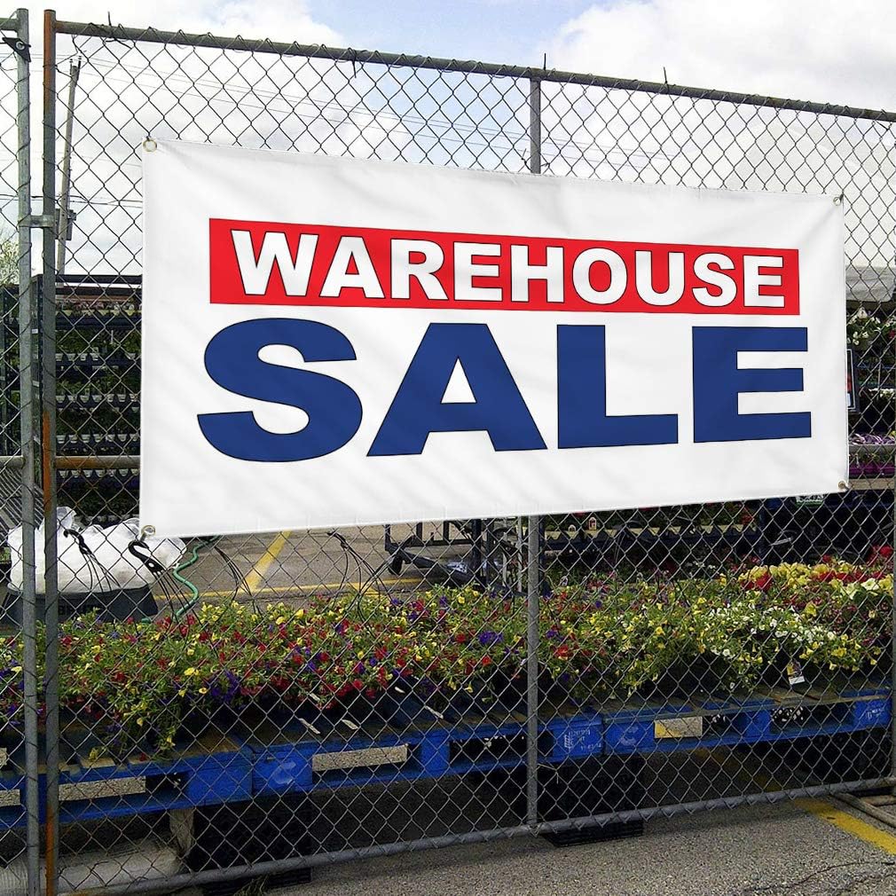 Vinyl Banner Multiple Sizes Warehouse Sale Red Blue Business Outdoor Weatherproof Industrial Yard Signs 4 Grommets 24x36Inches