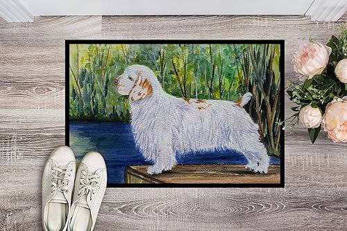 Miniatura 2 de Caroline's Treasures SS8261MAT - Tapete Clumber Spaniel de 18 x 27 pulgadas, tapete para puerta delantera, interior y exterior, para entrada,