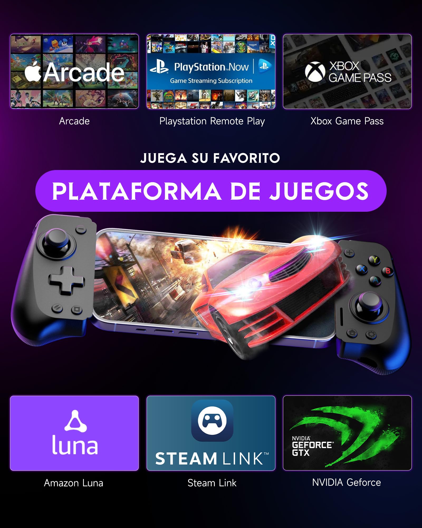 EasySMX M10 Mobile Controller di Gioco per iOS iPhone - Esclude 15 Series - Controller per Smartphone - Controller di Gioco Mobile con Joystick/Trigger Hall - Plug And Play