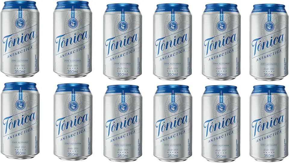Pack de Água Tônica Antarctica Zero Açúcar Lata 350ML, 12 unidades