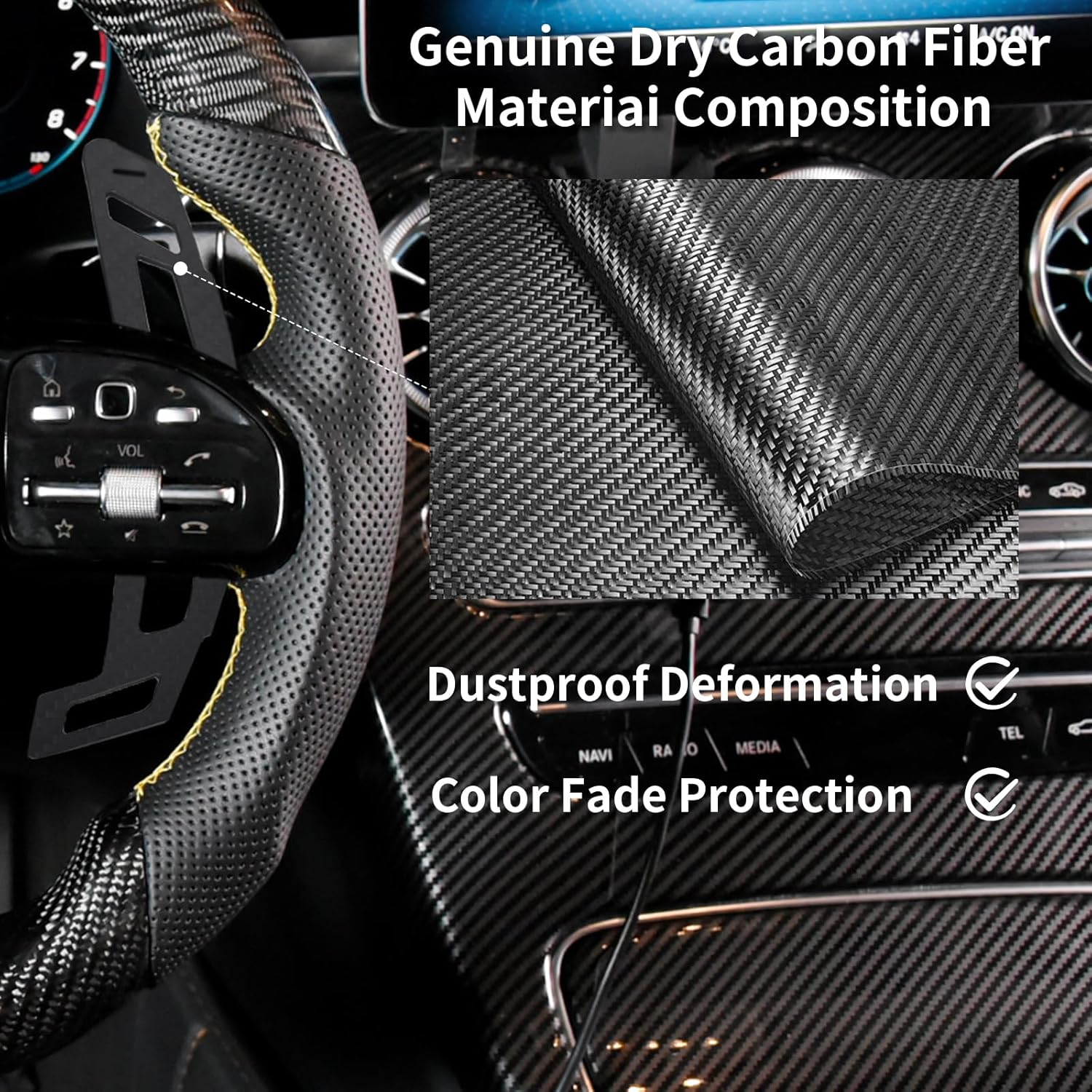 Magnetic Steering Wheel Paddle Shifter for Mercedes-Benz W205 W253 C253 W166 GLE W213 W177 W204 2015-2020, Carbon Fiber Paddle Extension Interior Decoration Accessories