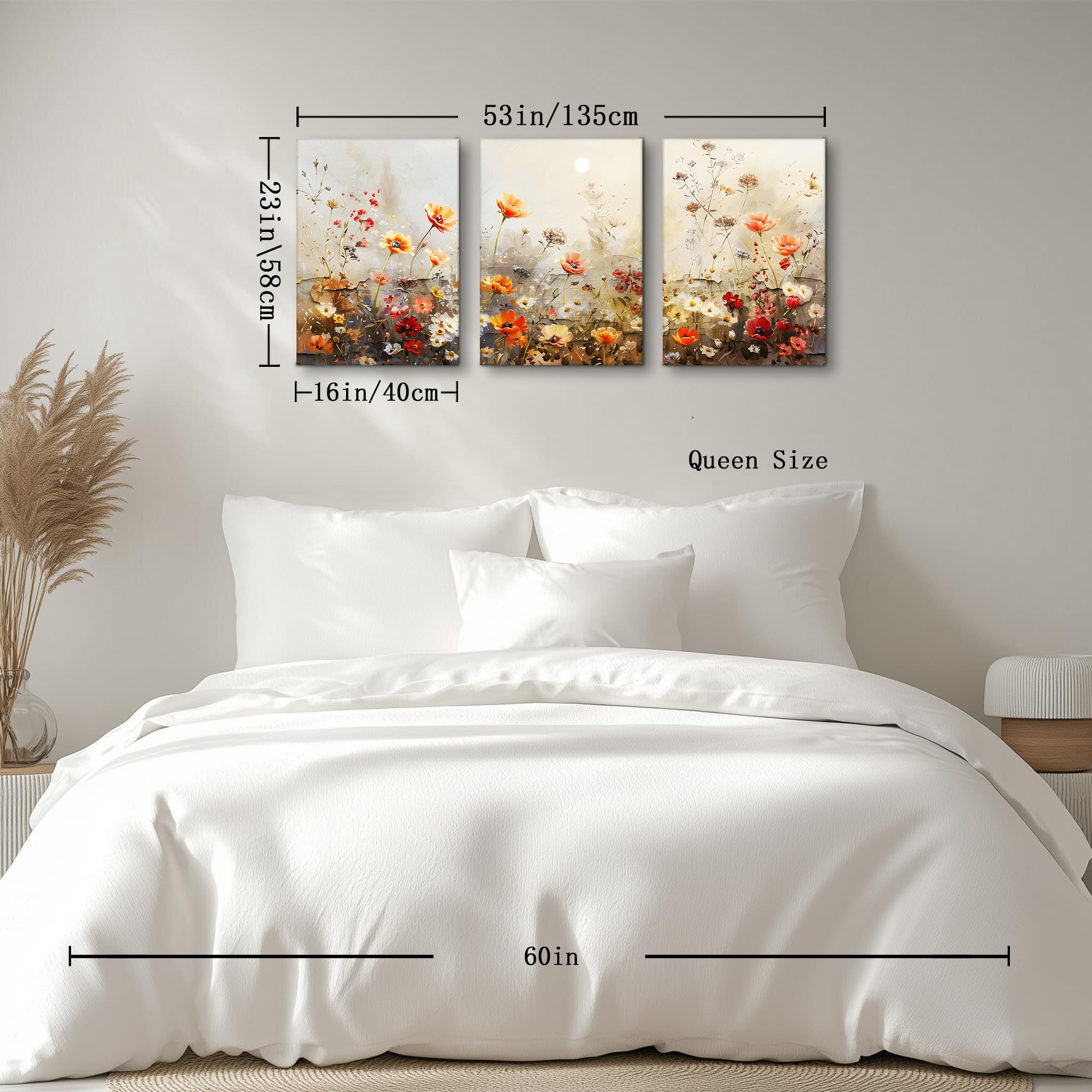 MHARTK66 ästhetische Bilder Wohnzimmer Blumen Landschaft Gemälde 40x60 cm | hd-druck mit klaren details, leichtes aufhängen, schnelle montage, flexibel einsetzbar und ideal als passende geschenkidee