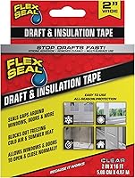 Flex Seal Clear Weatherproof Sealing Tape 2in x 16ft - Flexible Rubberized Draft Stopper for Windows, Doors, Vents on Wood, Metal, Glass