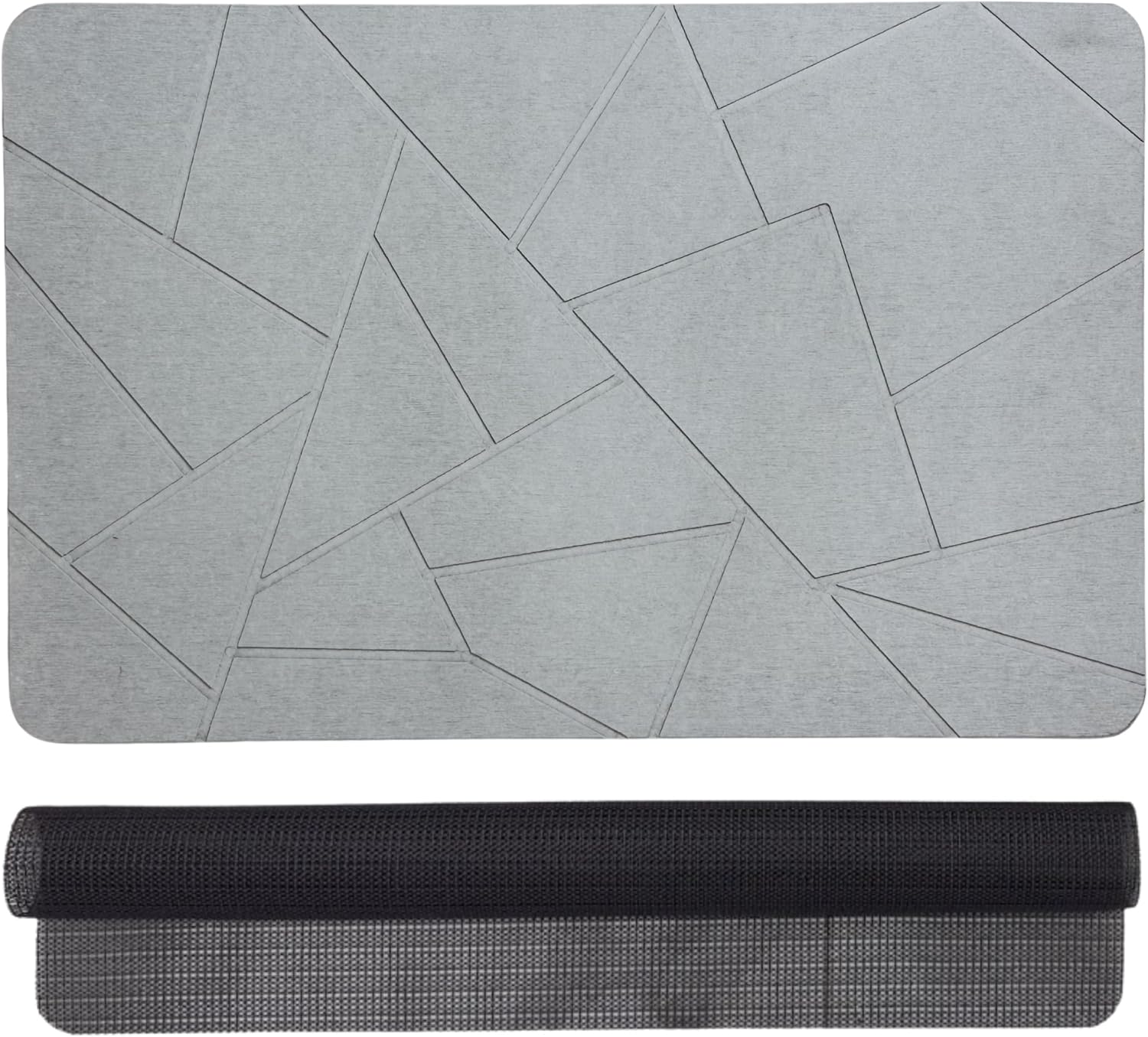 Stone Bath Mat - Grey Non-Slip Super Absorbent Diatomite Stone Bath Mats for Bathroom, Easy to Clean Diatomaceous Earth Mat (24×16In) Alfombra De Piedra para Baño, Diatomaceous Bath Mat