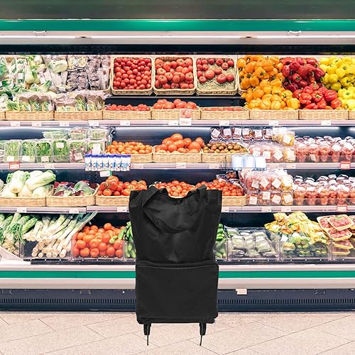 Miniatura 9 de Bolsa plegable de la carretilla Bolsa de compras plegable con ruedas Carrito de compras plegable Cajón de carro utilitario