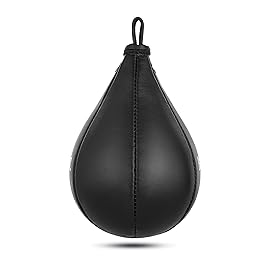 Hunter Leather Speed Bag with Hanging Swivel - Boxing Training Bag for Speed & Accuracy