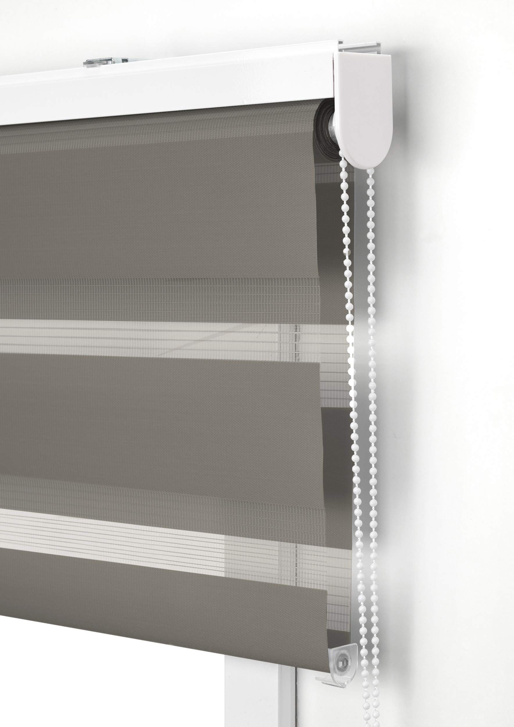 Blindecor Store Enrouleur de Nuit et Jour sur Mesure | Double Couche | Couleur Noire | 130 x 180 cm (l x h) Dimensions du Tissu : 127 x 175 cm