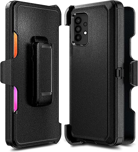 Miniatura 4 de NZND Funda para Samsung Galaxy A53 5G con protector de pantalla de vidrio templado (cobertura máxima), funda de clip para cinturón con soporte