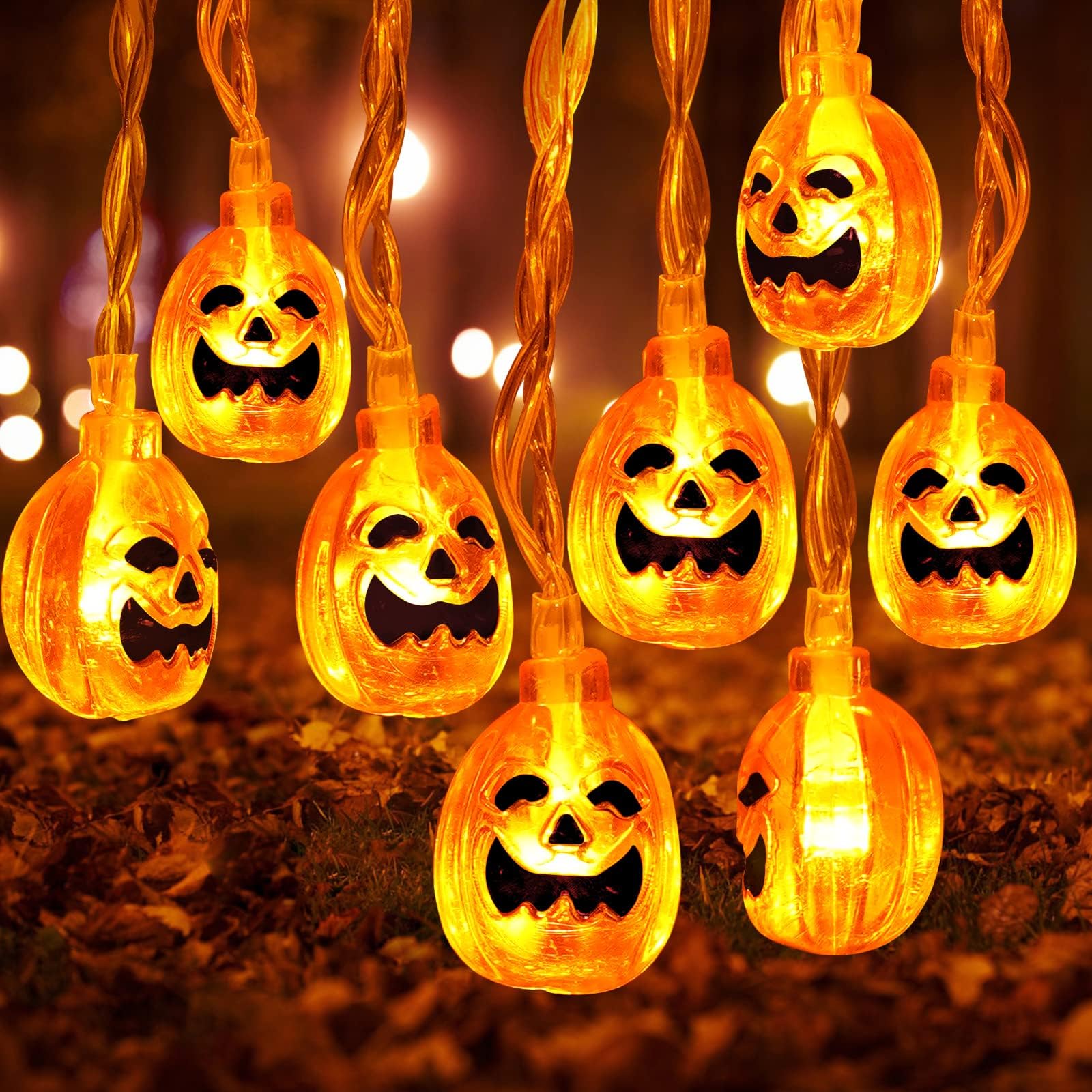 Taonganui Halloween Lichterkette 3m - 20 LED Kürbis Lichter IP65 Wasserdicht