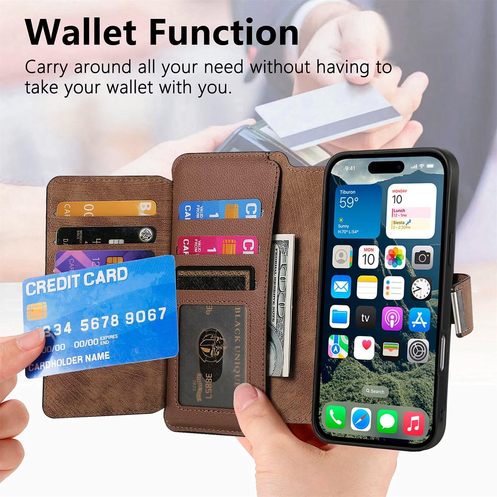 Funda Libro Para Samsung Galaxy A23/F23/M23/M13 - Cuero PU, Ranura Tarjeta, Soporte Y Cinturón De Mano