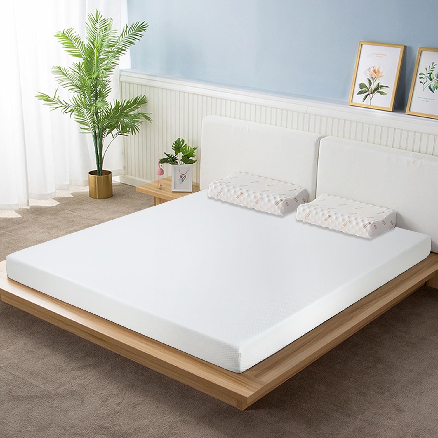 MKDLUFEI 5 Inch King Size Memory Foam Mattress, Medium Firm, White