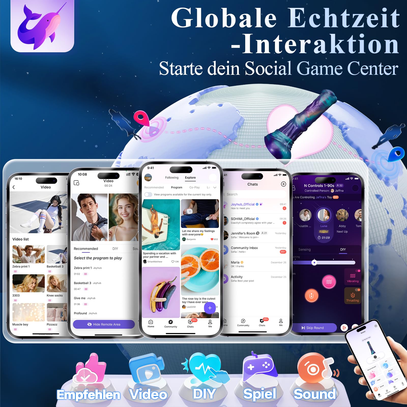 Cacuola Pferde Fantasy Dildo Vibrator mit App & Fernbedienung | Anal Dildos mit 7 Schubmodi & 7 Vibrationsmodi Sex Toys, Weiches Silikon, Wiederaufladbares Sex Spielzeug für Männer Frauen