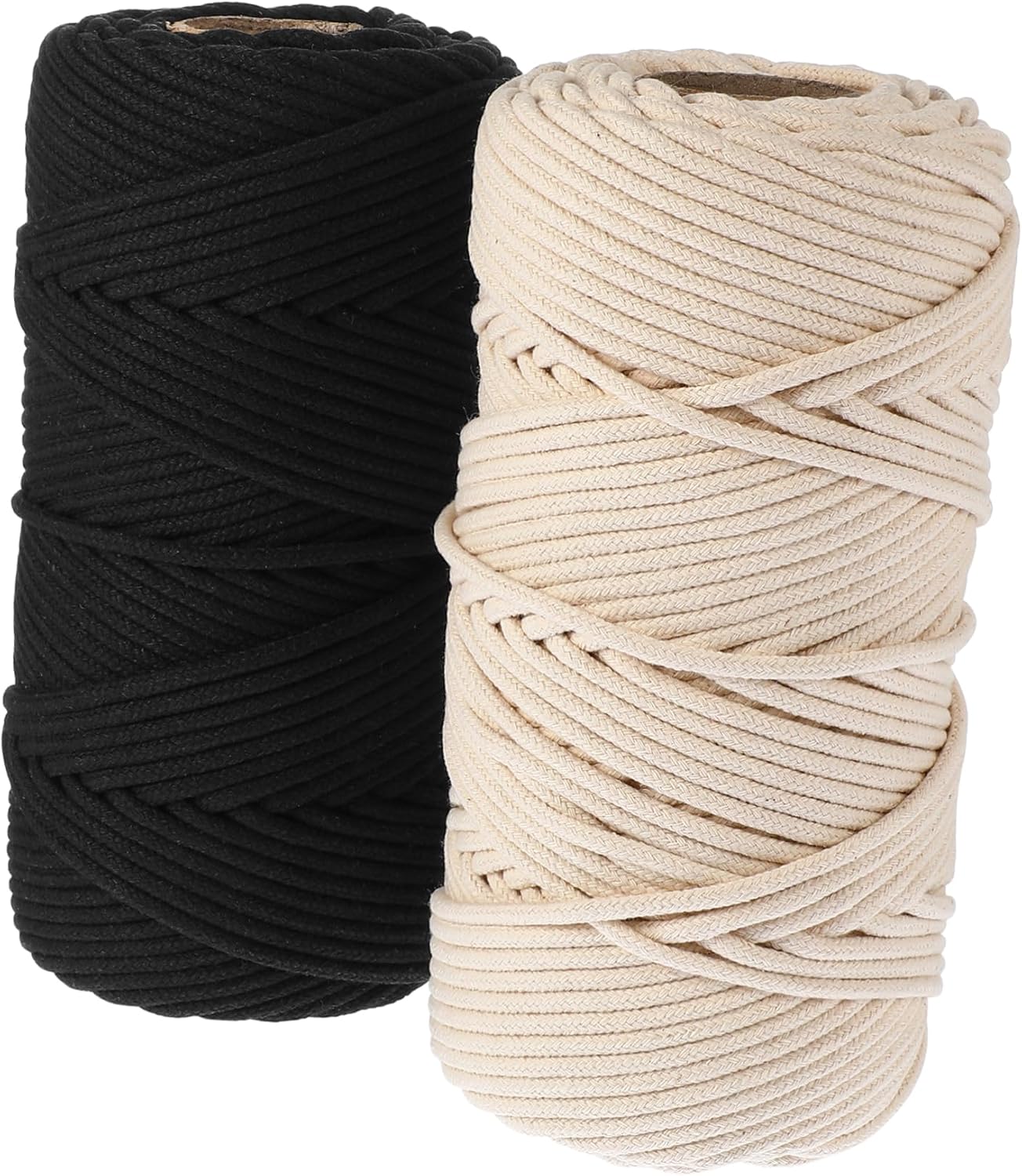 Veemoon 2 Rolls Quality Cotton Thread Ropes Twisted Craft Ropes for DIY Weaving Binding Packing Twine Strings