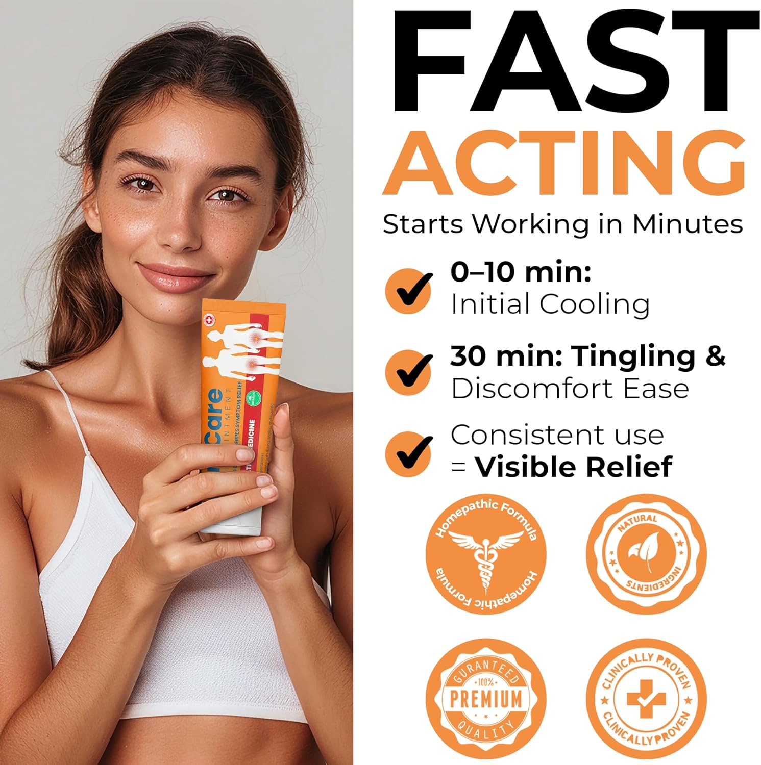 Herpes Genital Treatment | Herpcare Fast Acting Ointment | Can be Used on Cold Sore | Homeopathic Medicine | Soothes Itching, Tingling & Burning | Relief from The Symptoms of Genital Sore - Image 6