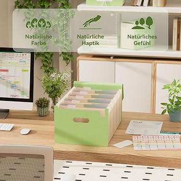 EcoStash Document Folder A4 26 Compartments Wheat Straw Expanding File Folder