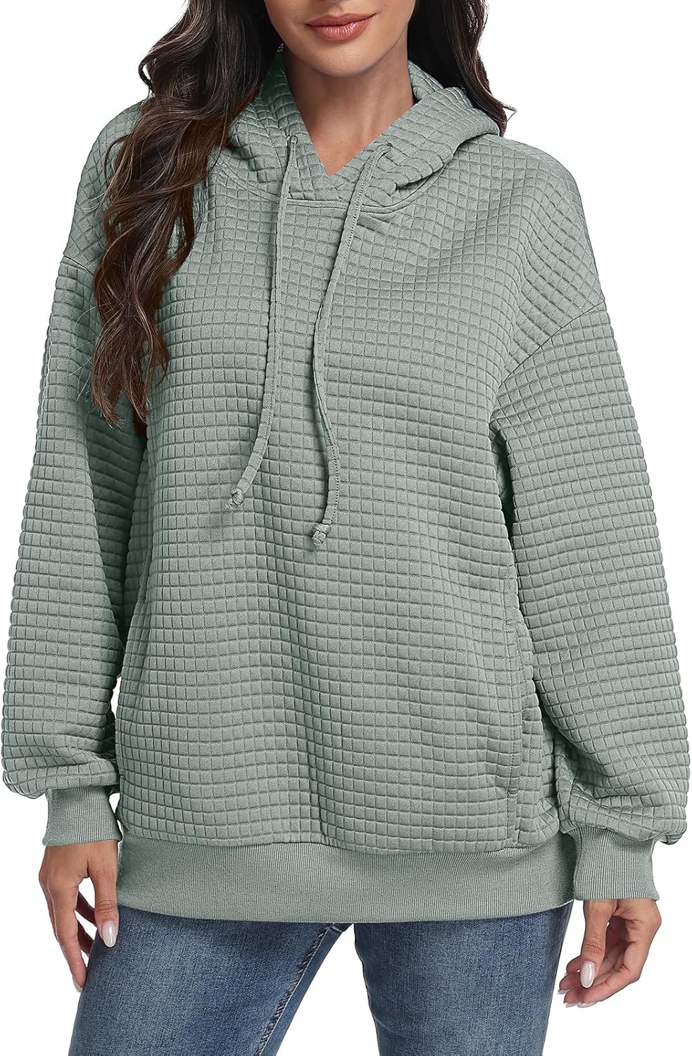 SeSe Code Hoodie With Eye Mask Waffle Hooded Sweatshirts Womens Travel Airplane Sleep Hoodies Mens Oversized Pullover - Image 4