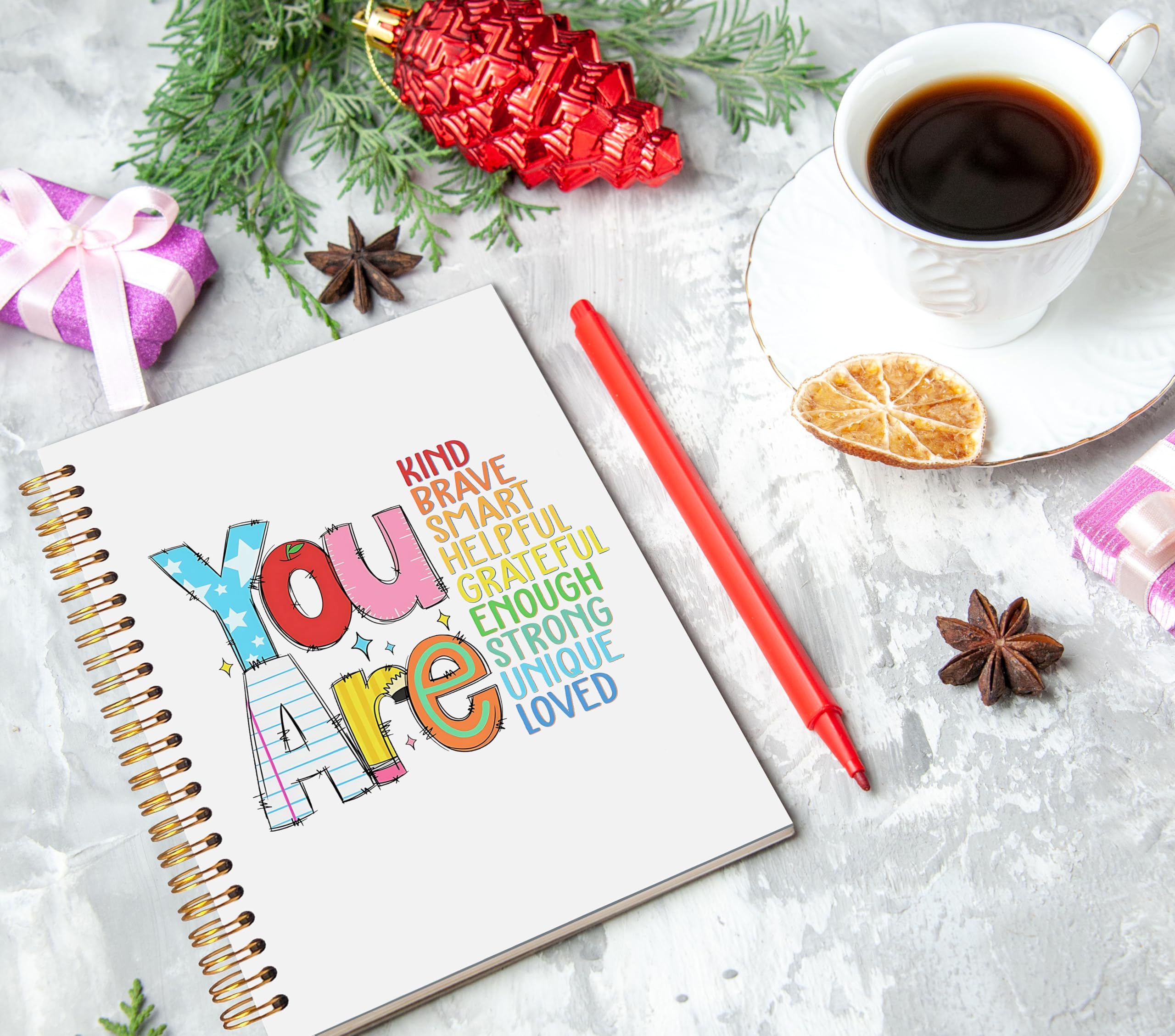 Boho Inspirational Spiral Notebook Journal 5,5 x 8,3, You Are Kind Positive Affirmation Journal per donne, forniture per il rientro a scuola, regali, citazione motivazionale