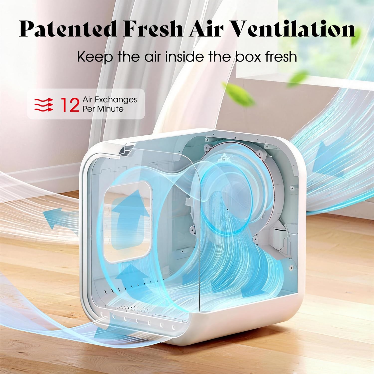 WERSMT 72L Large Smart Pet Hair Dryer Box for Cats & Small Dogs, 360° Pet Hair Drying Cage Box for Cat Grooming, Hands-Free Cat Dryer Cage with Smart Temperature Control & Overheat Protection