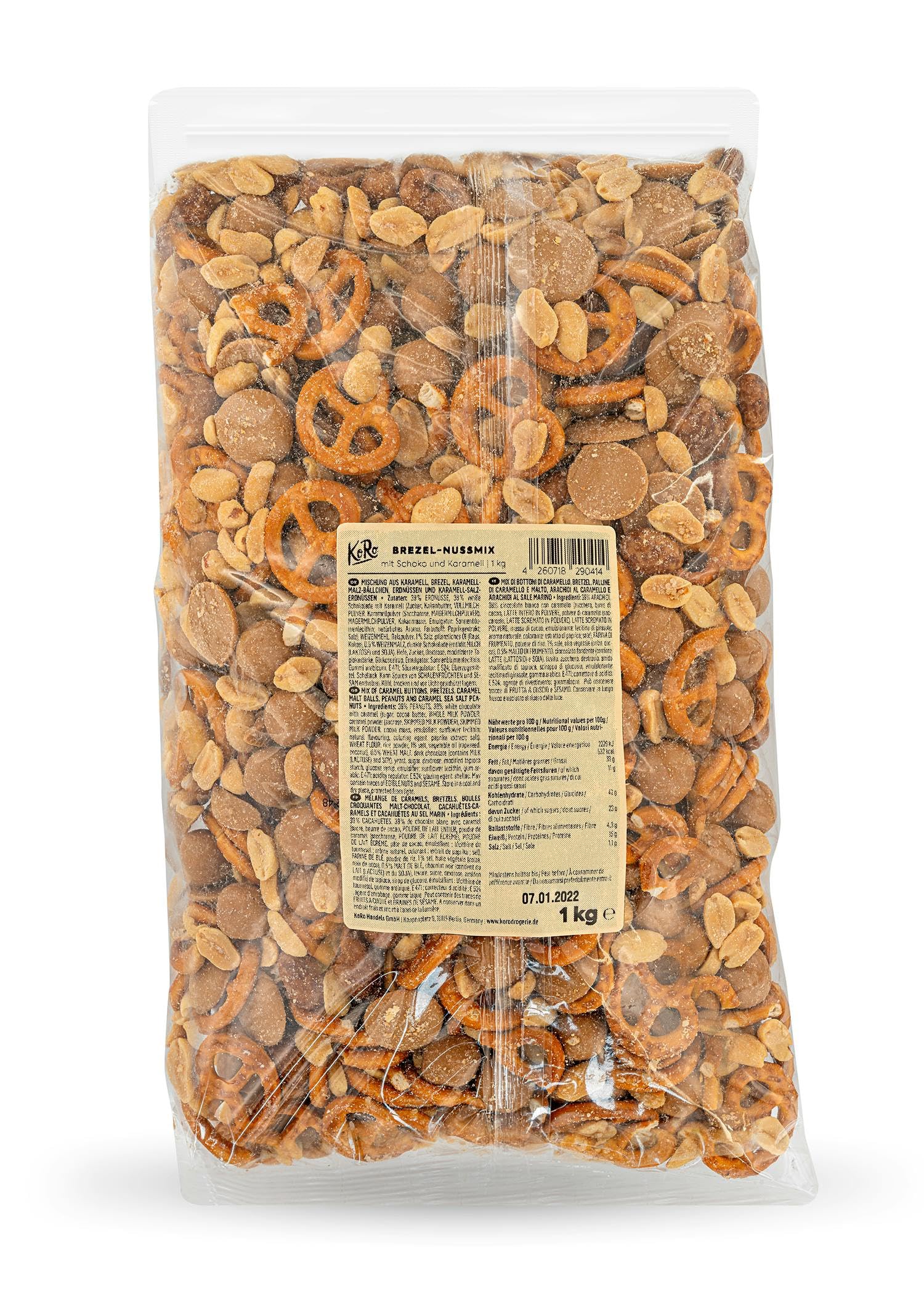 KoRo - Mélange de bretzels et de cacahuètes au chocolat et au caramel 1 kg