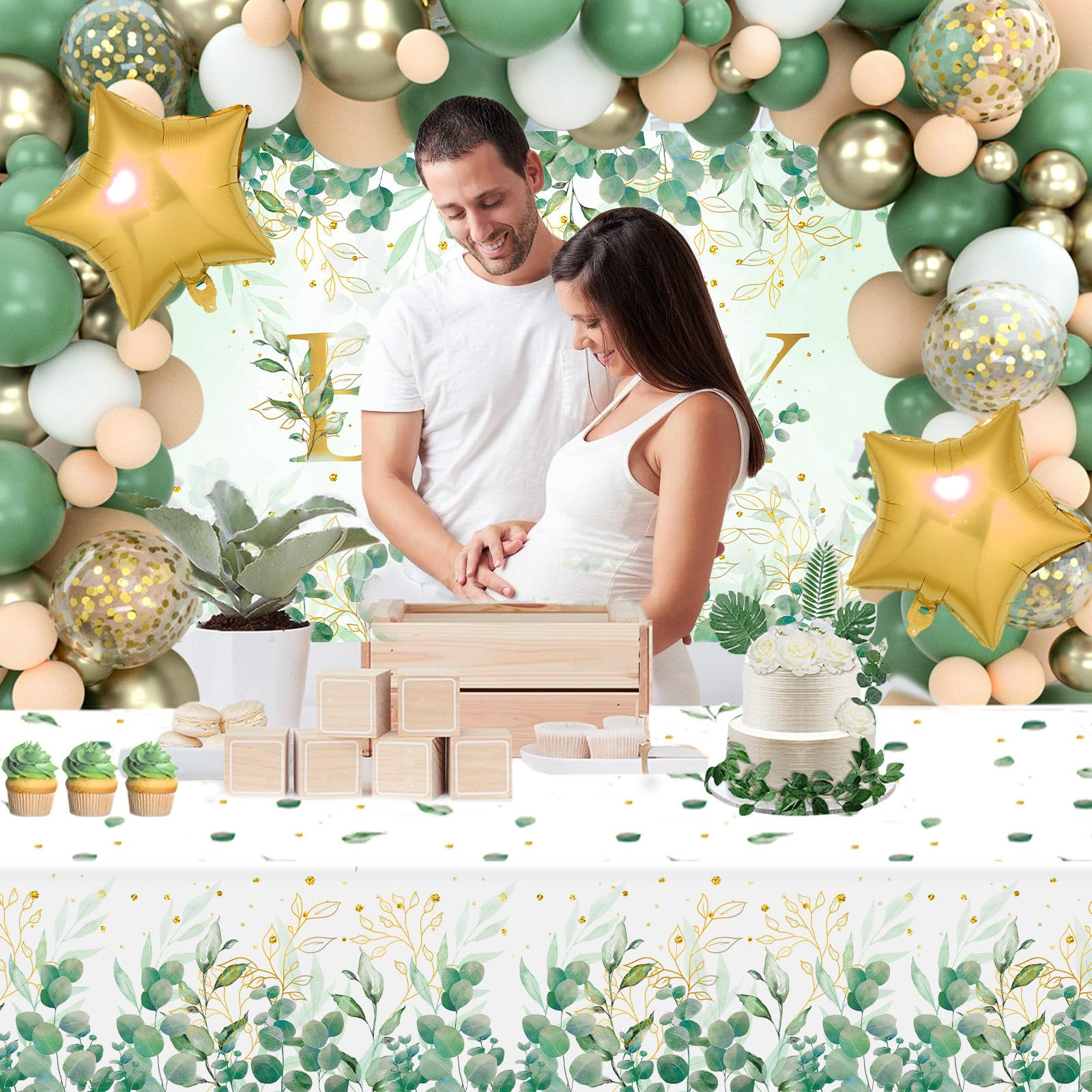 Guirnalda De Estrellas De Papel Dorada - Decoración Para Fiestas (4 Metros De Largo, 34 Estrellas)