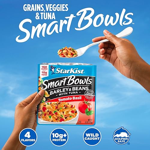 Miniatura 5 de Starkist Smart Bowls, Tomate Albahaca Cebada y Frijoles Atún, 4.5 oz (Paquete de 3)