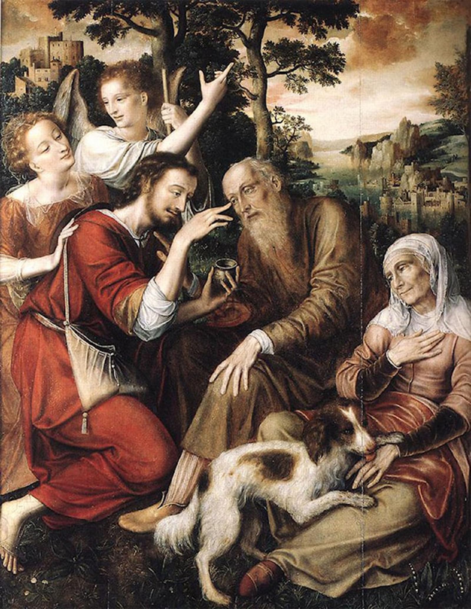 POSTERIIk Vintage Print Pop Art Landscape Artwork the Healing of Tobit by Jan Massys Art Prints for Office Home Decor 60x90cm