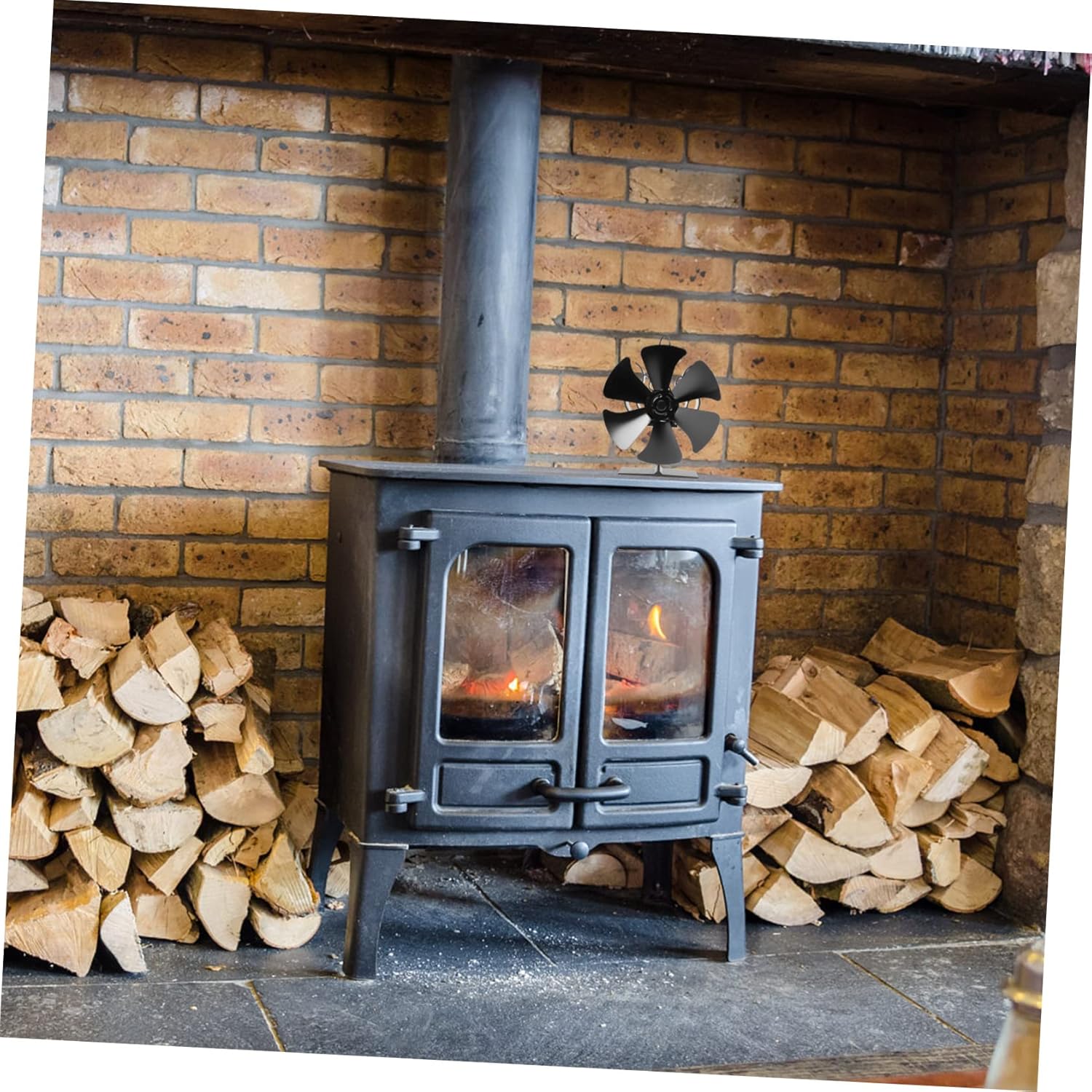 Alipis Heat Powered Log Burner Fan Energy Efficient Stove Fan for Improved Air Circulation and Comfort Your Home Fireplace Pellet Stove No Electricity Required Quiet