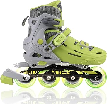 C SEVEN C7skates Adjustable Kids Inline Skates with Protective Pads (Flash, Size L)
