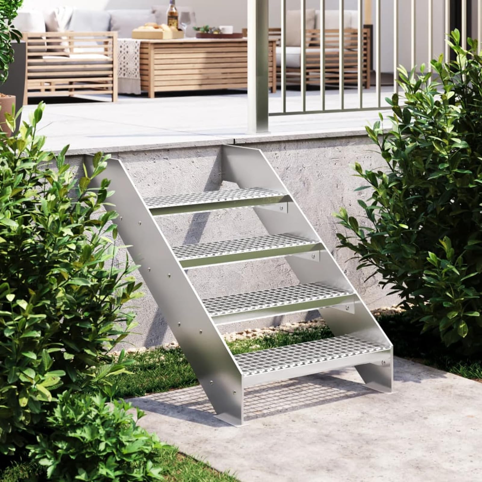 Gradino in Griglia 60x24x7 cm Acciaio Zincato-155677