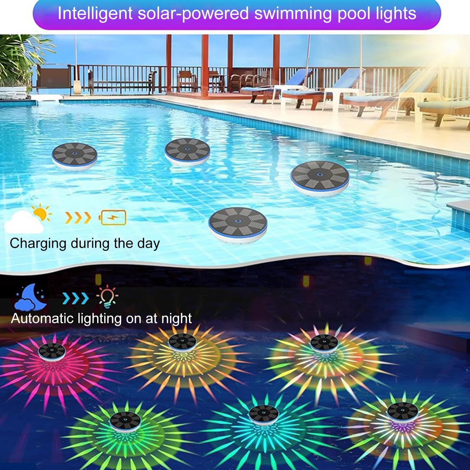 Générique Lampade per piscina 10 modalità di decorazione LED | Luci a LED galleggianti per piscina con telecomando per feste, matrimoni, fontana, laghetto, giardino, Spa,