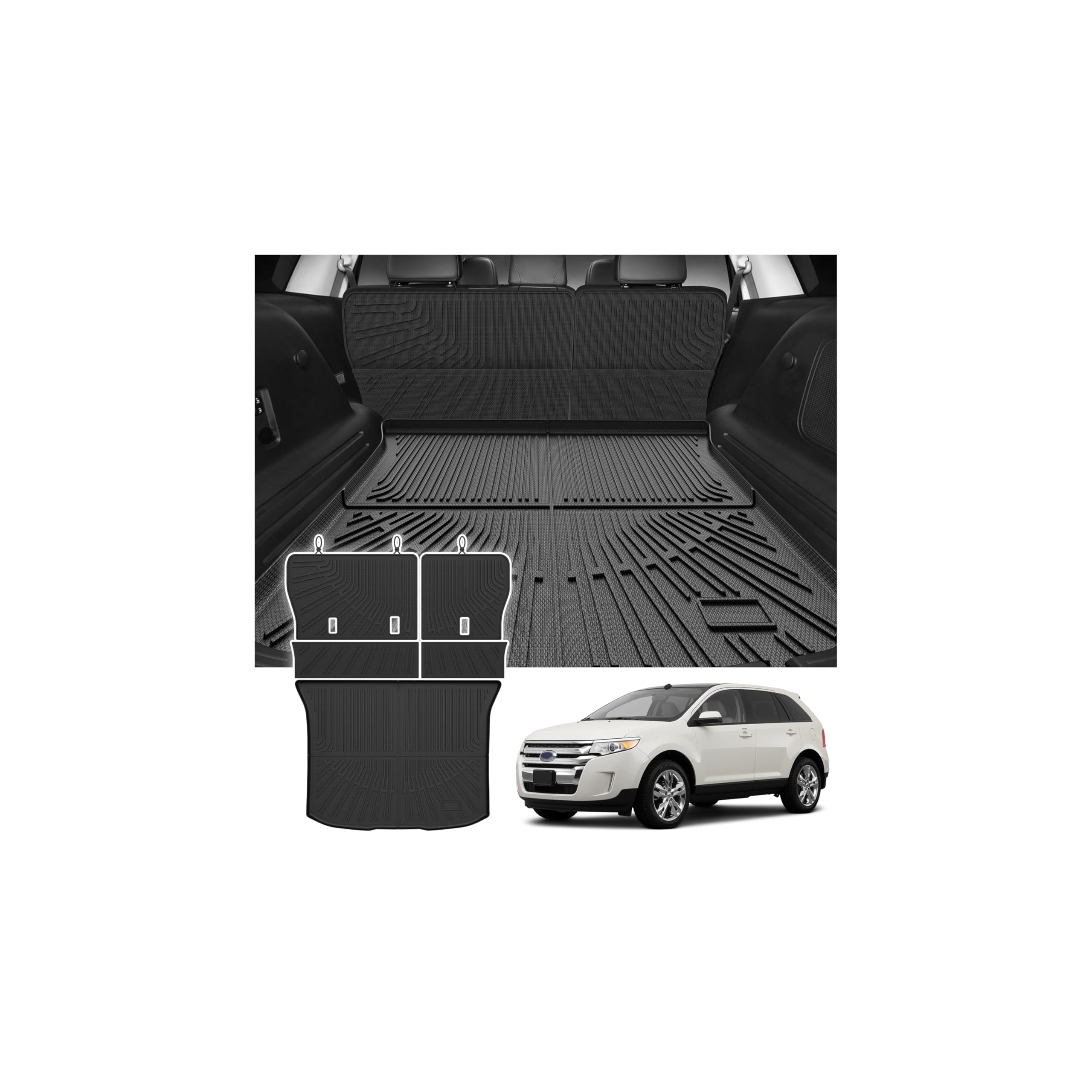 - Cargo Liner for Ford Edge 2007-2014/Lincoln MKX 2007-2015, All Weather Cargo Mats for Edge Accessories, Heavy Duty TPE Trunk Mat, Car Accessories