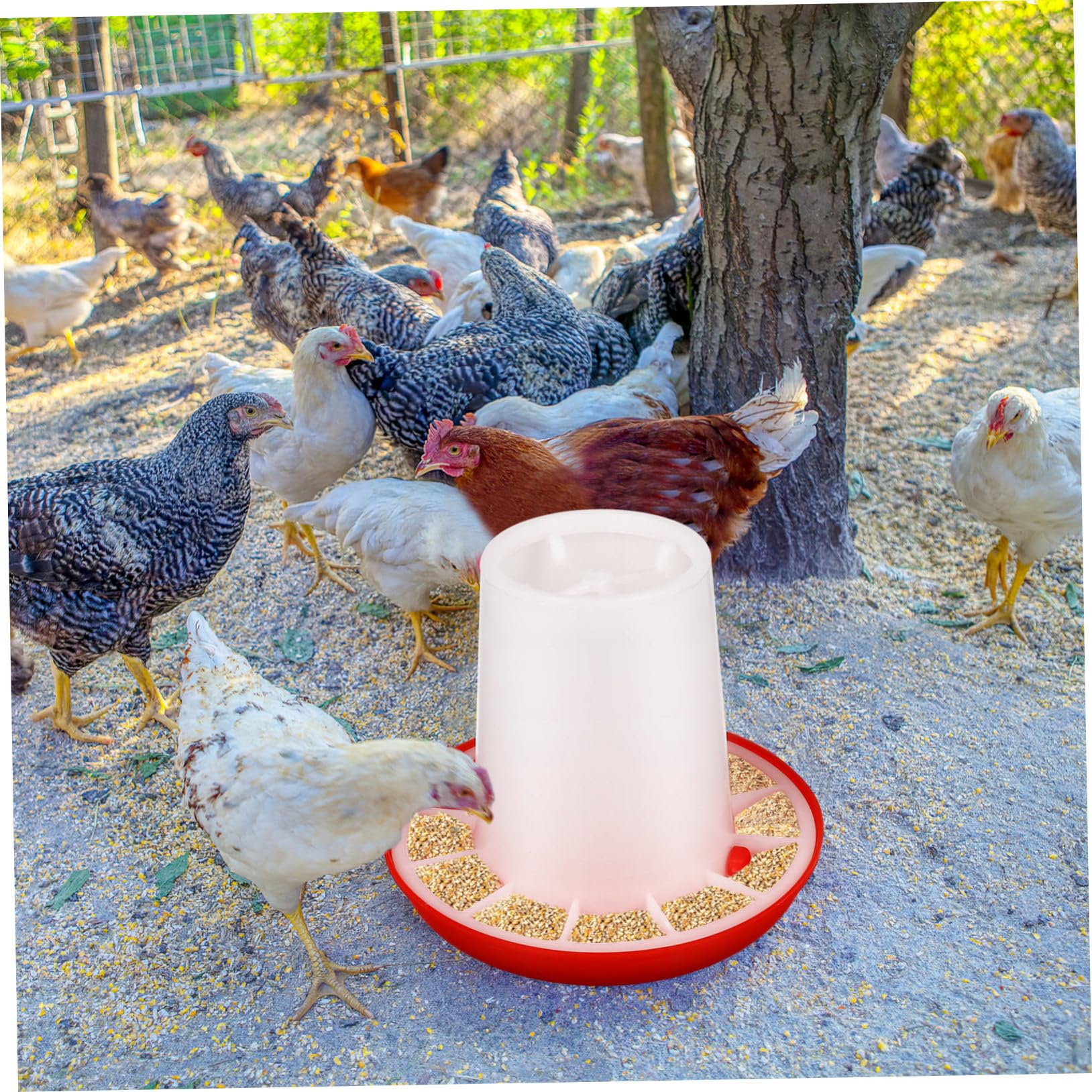 Sosoport Mangeoire Portable pour Volailles Poulets Oies Conteneur De Nourriture Outil De Boisson Deau Mangeoire pour Poulets Facile À Nettoyer