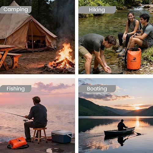 Miniatura 7 de Pristis Bolsa seca impermeable, mochila flotante ligera de almacenamiento de kayak de 10L para hombres y mujeres, duradera para exteriores, bolsa