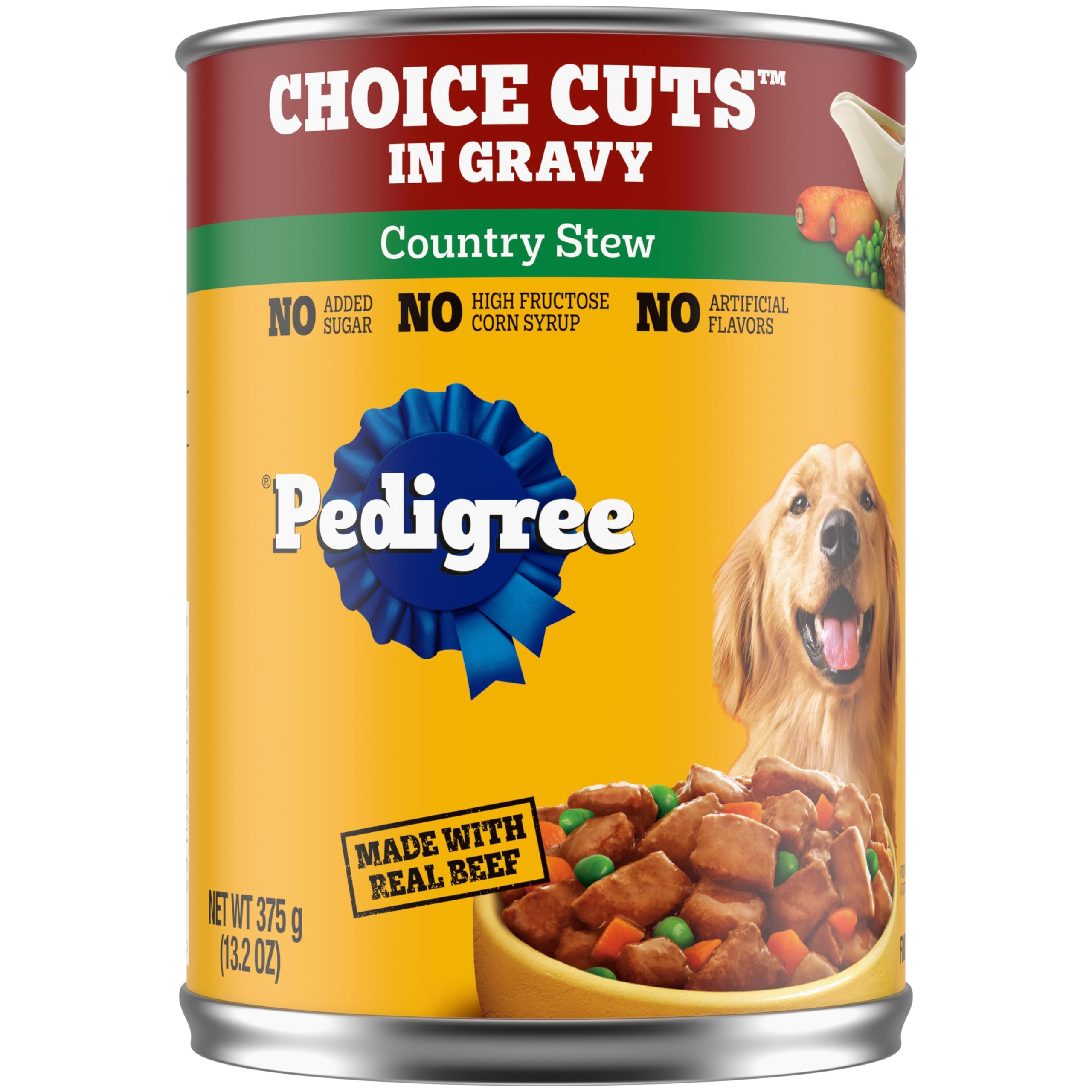 Pedigree Choice Cuts In Gravy Adult Canned Soft Wet Dog Food, Country Stew, 13.2 Ounce Can