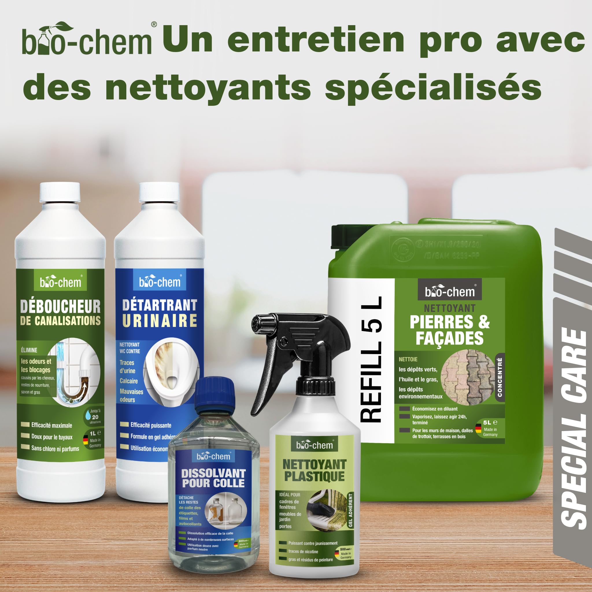 bio-chem Produit nettoyant renovateur plastique 2 x 500ml | Spray de nettoyage PVC, fenêtres, cadres de fenêtres, radiateurs, meubles de jardin