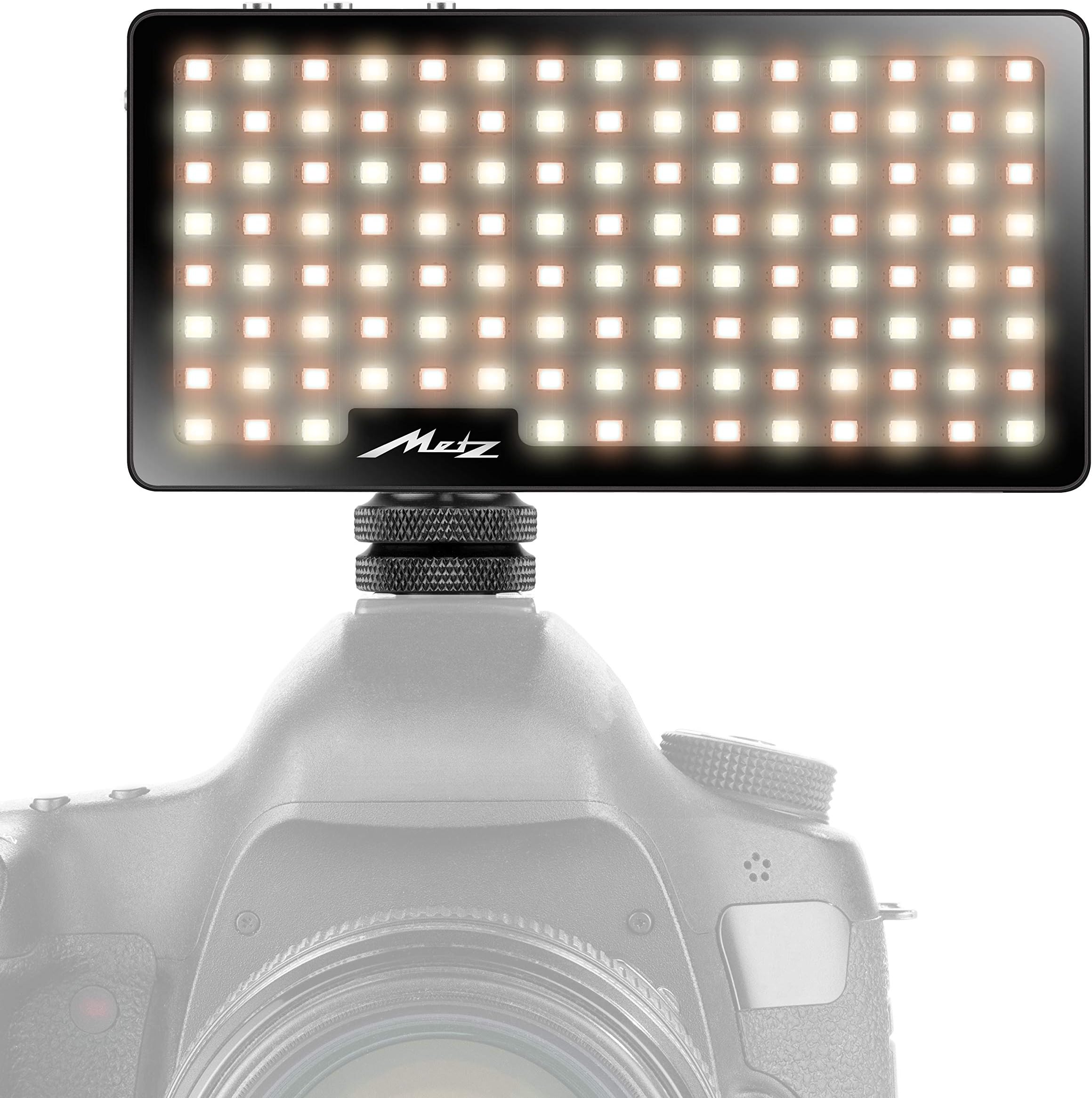 Metz mecalight S500 LED Video Light for Video and Photography in Smartphone Format/SMD High Performance with up to 1000 Lumen/Bi-Colour (3000 to 5500 K) Black