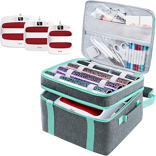 Estuche de transporte de doble capa para Cricut EasyPress 2 (12 x 10), máquina de prensa de calor HTVRONT, bolsa de prensa térmica resistente,