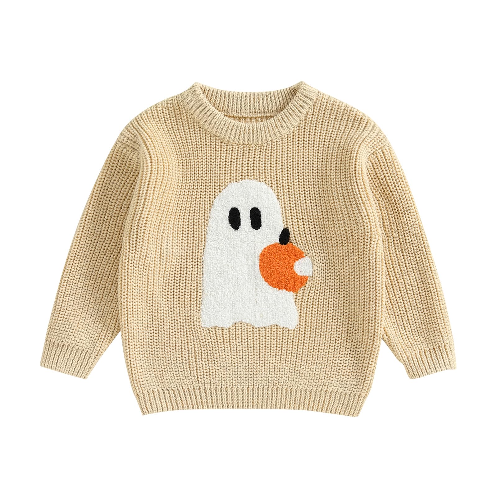 LSFYSZD Toddler Baby Girls Boys Halloween Pumpkin Sweaters Long Sleeve Crew Neck Winter Warm Knitwear Pullover Jumpers Top — view 43