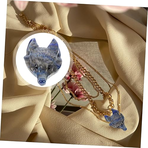 Miniatura 6 de TEHAUX Cuentas sueltas de cabeza de lobo con grabado de cristal, cuentas espaciadoras de cristal, collares con cuentas de número, joyas para