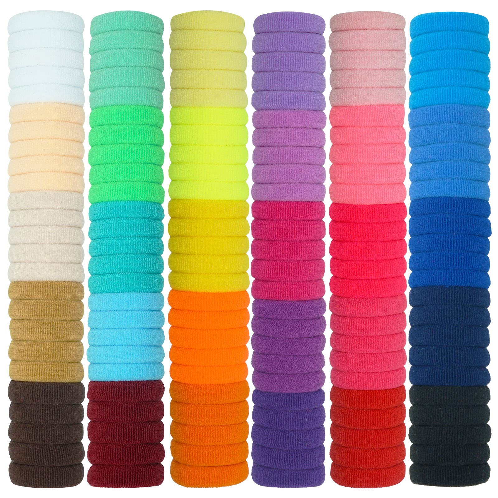 Jollybows 300 Pezzi Elastici per Capelli Bambina, 1 pollice / 2,5 cm Elastici Piccoli per Treccine Codini Accessori Capelli per Bambine Bambino Donna (colore scuro