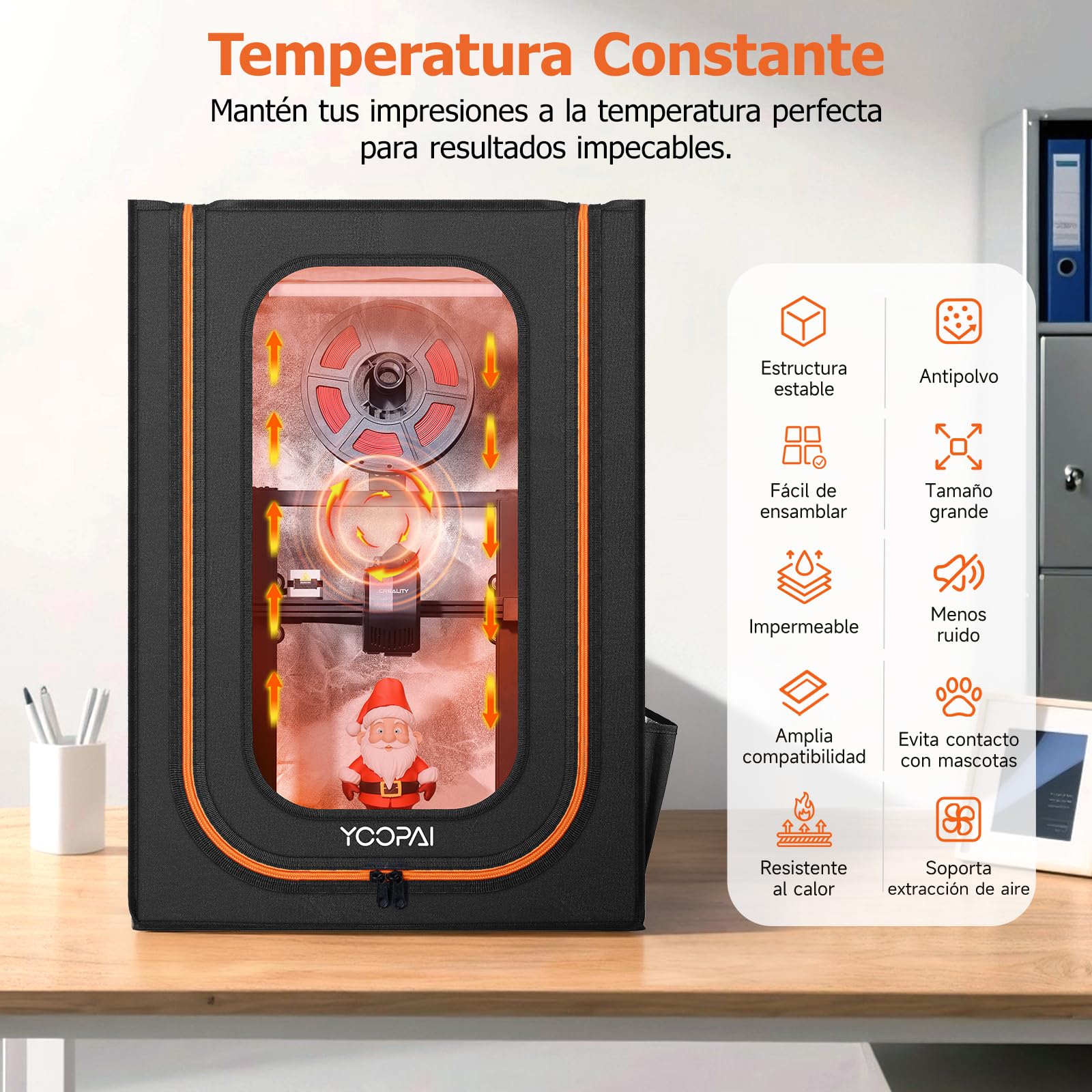 YOOPAI Carcasa Funda Impresora 3D con Sistema de iluminación para Creality Ender 3/ Ender 3 V2/ Ender 3 Pro/Anycubic/Elegoo Impresora 3D, Temperatura Constante Caja de Impresora 3D 550 * 650 * 780 mm