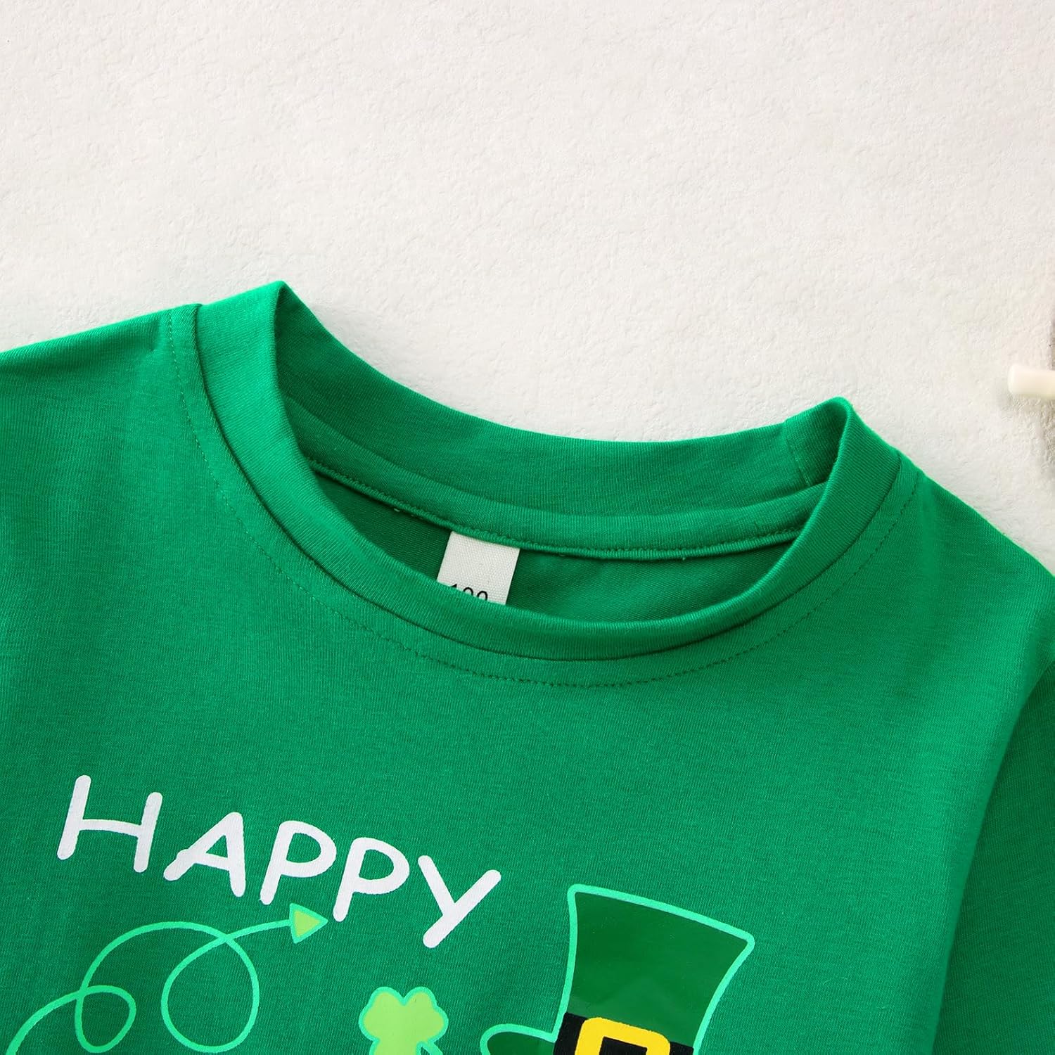 MODNTOGA Toddler Boy Happy St Patricks Day Shirt Green Hat Dinosaur Print T-Shirt Stripe Sleeve Cute Clover Irish Holiday Top - Image 5