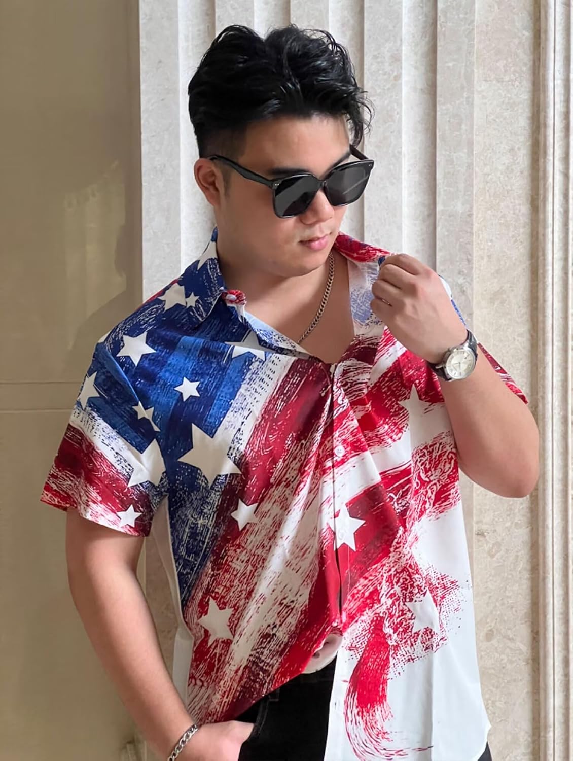 Bowling Shirts for Men Print Short Sleeve Regular Fit Hawaiian Casual Button Down Beach Shirts