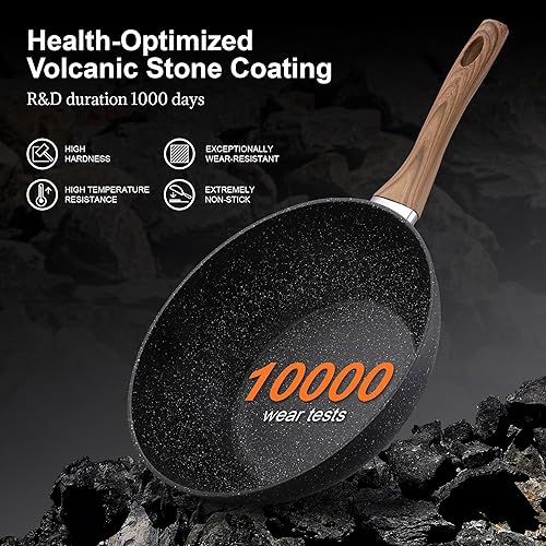 Miniatura 4 de Juegos de utensilios de cocina antiadherentes saludables  16 piezas ollas y sartenes con utensilios y vaporizador, utensilios de cocina de aluminio