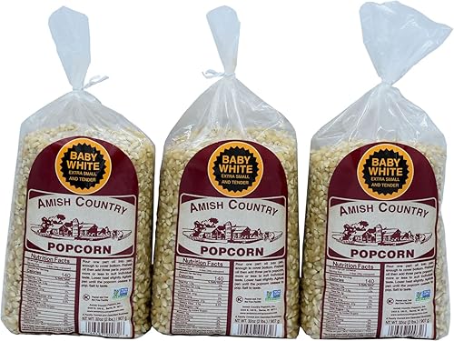 Miniatura 29 de Amish Country Popcorn 10 bolsas de 4 onzas Palomitas de maíz blancas bebé Antigüedad, sin OMG y sin gluten (bolsas de 10 a 4 onzas)