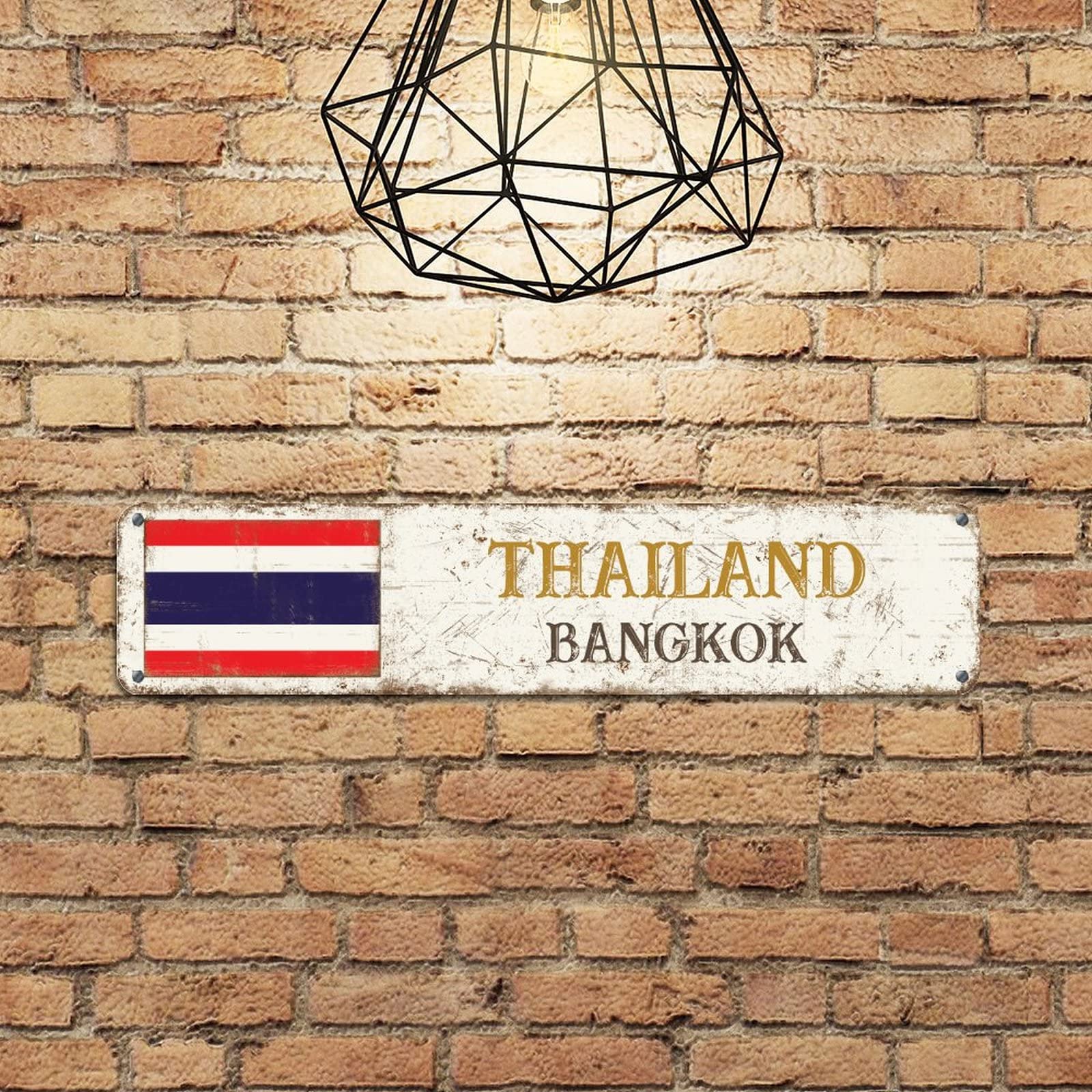 Plaque Décorative Métal Vintage Thaïlande - Bangkok - étain/aluminium - Décoration Murale Intérieure/extérieure