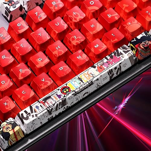 Miniatura 6 de FKZ Teclas de anime, PBT de 5 caras de sublimación de tinte de cereza de perfil, dibujos animados japoneses, juego de teclas personalizadas de 108