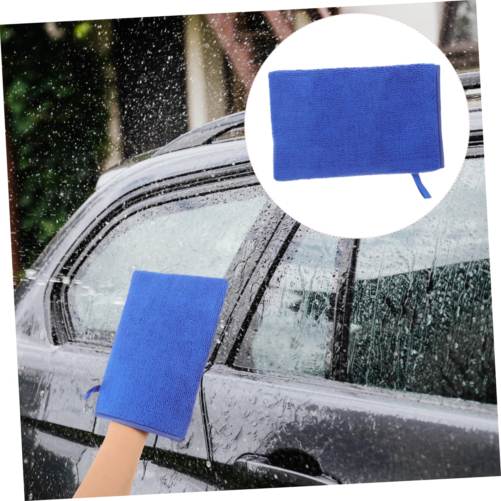 GLEAVI 3piezas Guante De Lavado De Arcilla para Coche Guante Descontaminante Reutilizable para Limpieza Exterior y Detallado Automotriz Azul