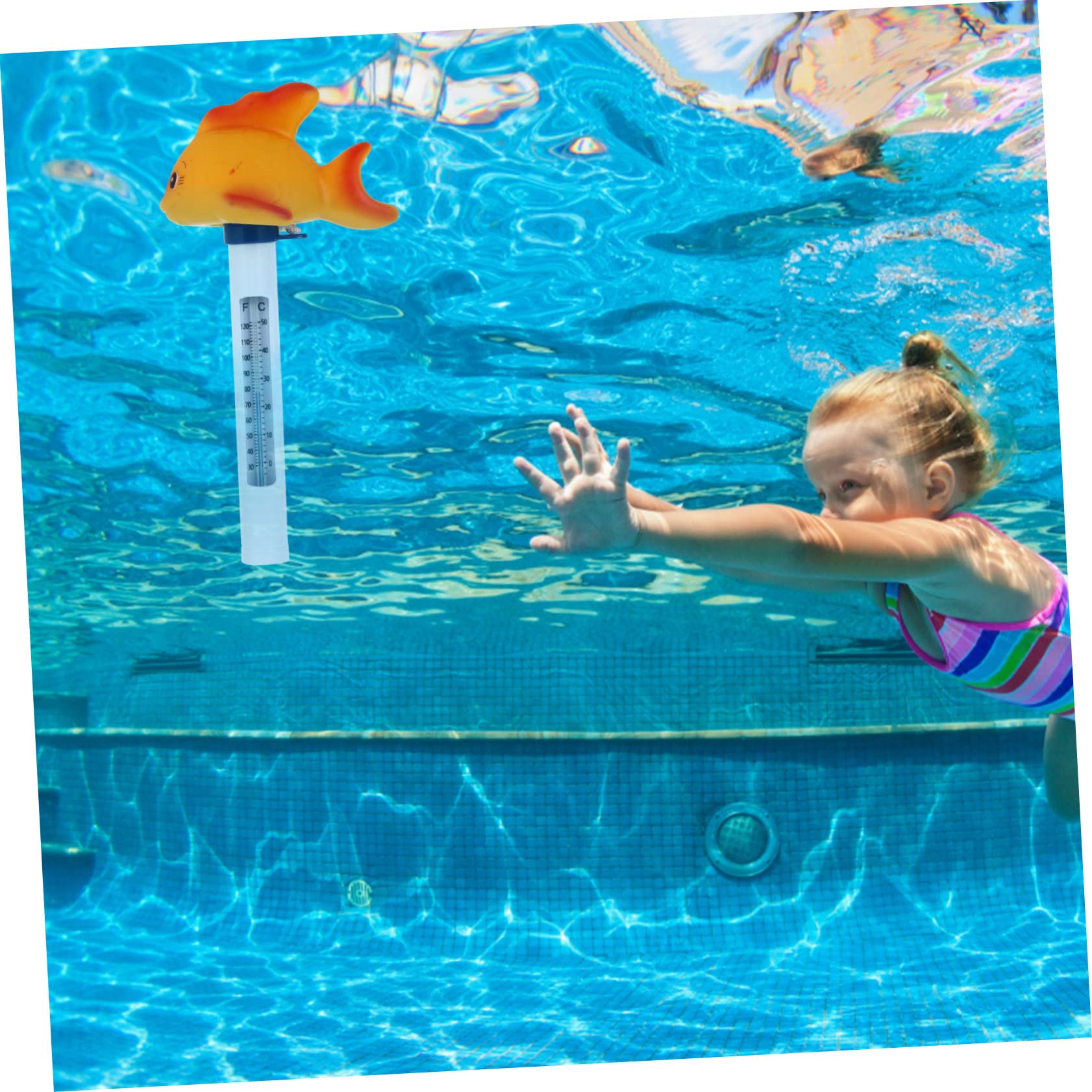 BESPORTBLE 3 Pièces Thermomètre Jouets D'extérieur Piscine Flottante De Dessin Animé Bain Piscine Gonflable Étang Jouet D'extérieur Jouets Pour Bébés Plastique Bouée Avec Échelle